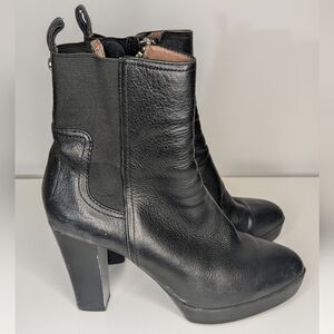 Donald J Pliner Black Milan2 Soft Leather Platform Heel Boots Size 7